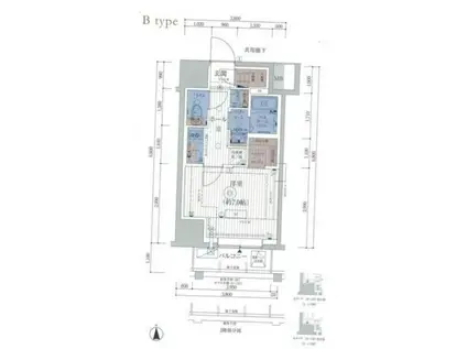 エステムコートKAMEIDO TOKYO イースト(1K/6階)の間取り写真