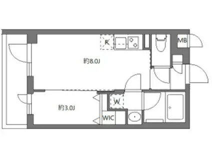 江東区南砂7丁目マンション(1LDK/2階)の間取り写真