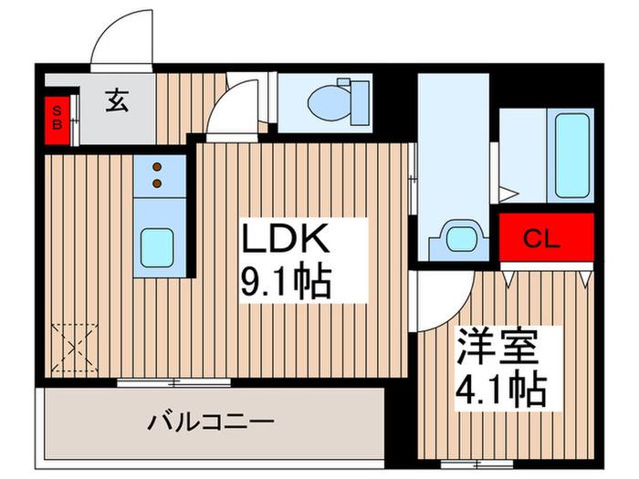 リーブルファイン西浦和II(1LDK/2階)の間取り写真