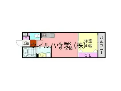ダン・ル・ボア鳳東(1LDK/3階)の間取り写真