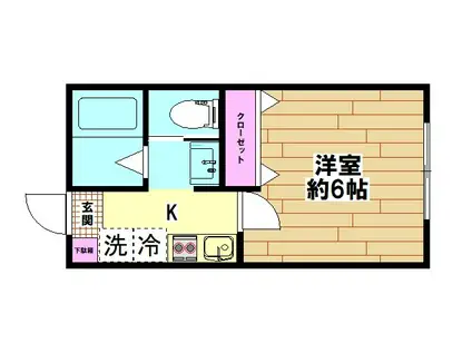 LA LUCE西新井宿(1K/1階)の間取り写真