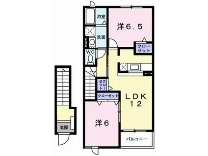 アメニティII(2LDK/2階)の間取り写真