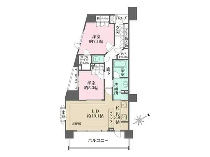 藤和シティホームズ池袋駅前(2LDK/7階)の間取り写真