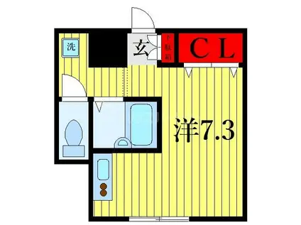 パラッツォ・ヌオーボ(ワンルーム/3階)の間取り写真