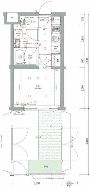 MAXIV HYS 高砂AZ(1K/1階)の間取り写真