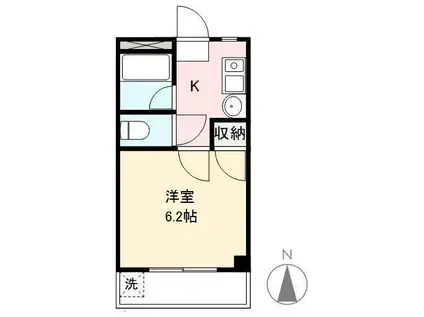 ジョイフル宮脇(1K/3階)の間取り写真