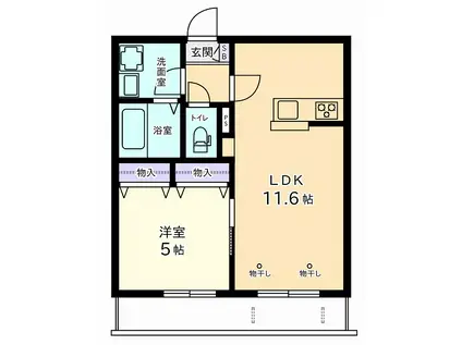 CASABIANCA西府(1LDK/2階)の間取り写真