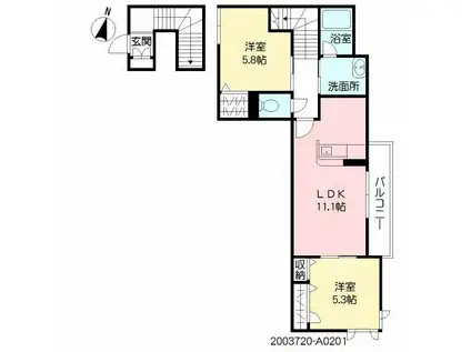 シャーメゾン南丘(2LDK/2階)の間取り写真