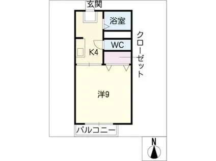 プロシード(1K/1階)の間取り写真