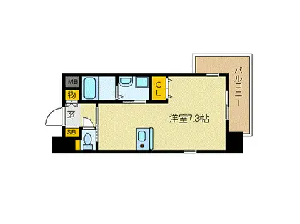 プレサンス鶴舞駅前ブリリアント(1K/9階)の間取り写真