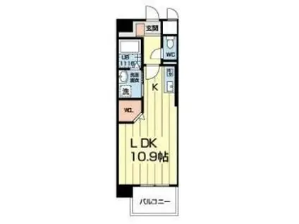 エイビス(ワンルーム/3階)の間取り写真