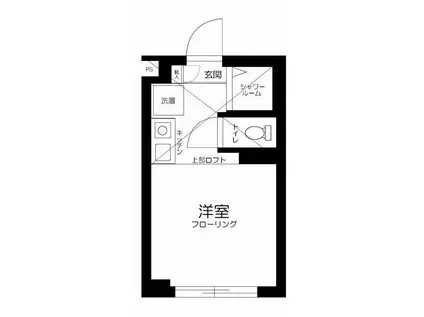 CLASS市ヶ谷(ワンルーム/1階)の間取り写真