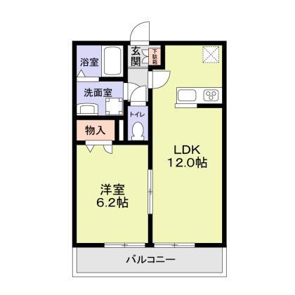 プレシャスI(1LDK/2階)の間取り写真