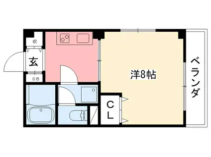 プチメゾン弥生(1K/1階)の間取り写真