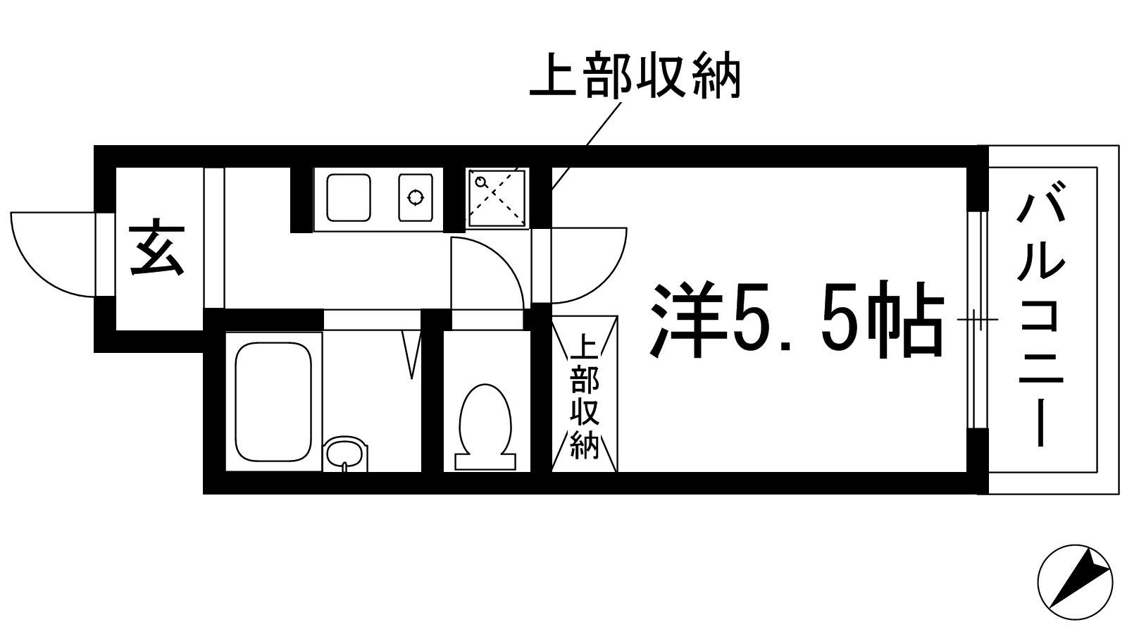 クリスタルカーサⅡ(1K/3階)の間取り写真