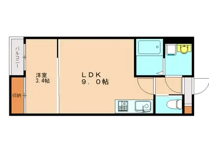 REVIVE新宮中央(1LDK/1階)の間取り写真