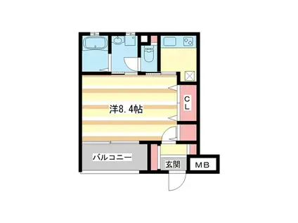 CUBE(1K/2階)の間取り写真