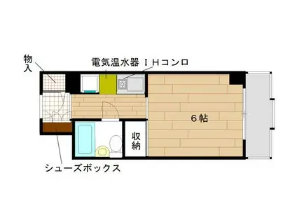 ウエストハウス IN LANI(ワンルーム/7階)の間取り写真