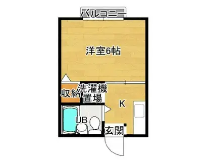 フライハイトK(1K/1階)の間取り写真