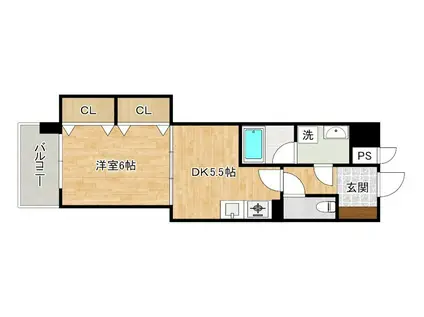 サンメゾン清水(1DK/1階)の間取り写真