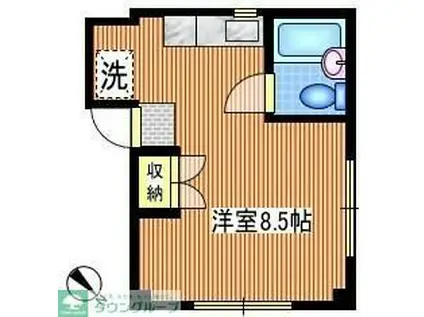 上目黒グリーンハウスI(ワンルーム/2階)の間取り写真