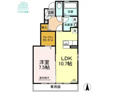 アステージ松並(1LDK/1階)の間取り写真