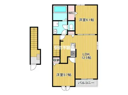 メゾンド瀬高 B(2LDK/2階)の間取り写真