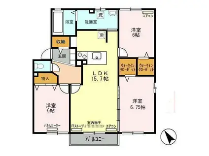 ザ・ギャラリーABCDEF(3LDK/2階)の間取り写真