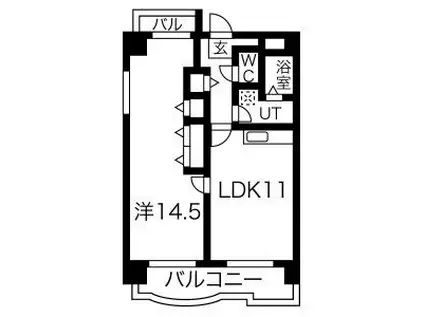 サンライズ八熊(1LDK/11階)の間取り写真