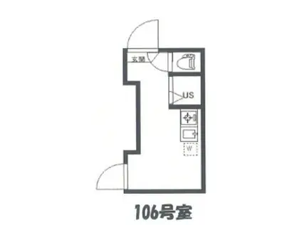 HANA高円寺(ワンルーム/1階)の間取り写真