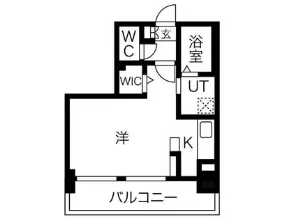 ハーモニーコート東札幌(1K/10階)の間取り写真