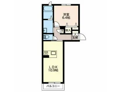 メイベリーン川崎 A(1LDK/2階)の間取り写真