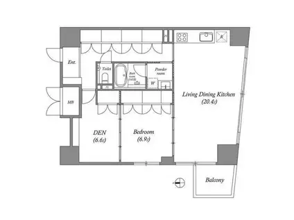 LASANTE葵(1LDK/4階)の間取り写真