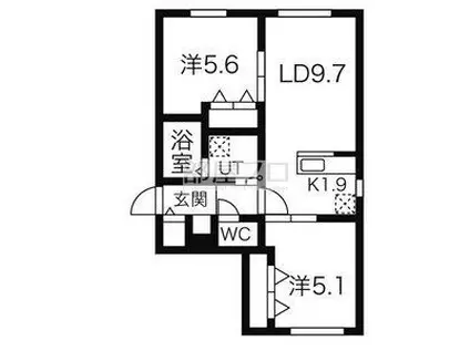 K MAISON 1(2LDK/4階)の間取り写真