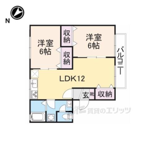 イースト NONAMI壱番館(2LDK/1階)の間取り写真