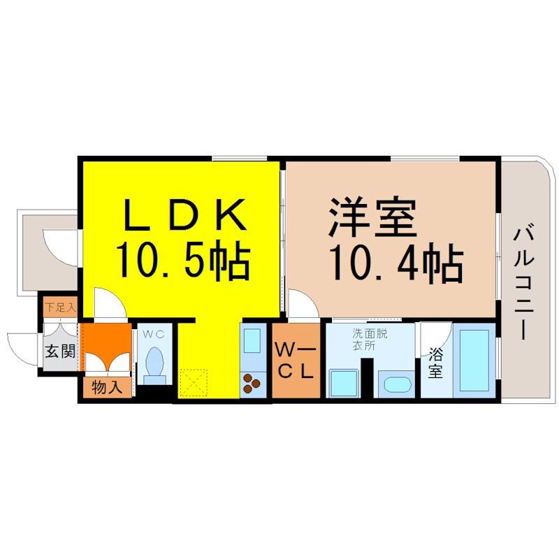 さくらHILLS 名駅ノース(1LDK/10階)の間取り写真