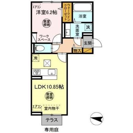 長須賀NTステージ(1LDK/1階)の間取り写真