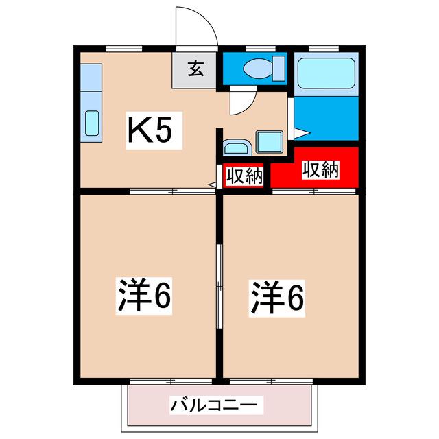 パークシティII(2K/2階)の間取り写真