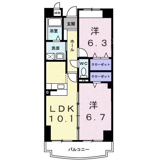 パローレ20(2LDK/5階)の間取り写真