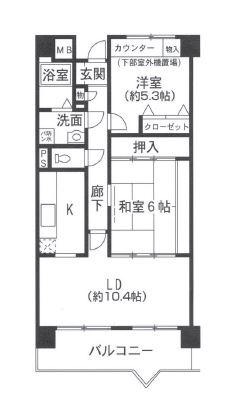アイレックスプラザ(2LDK/4階)の間取り写真