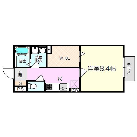 コンフォール武庫(1K/2階)の間取り写真