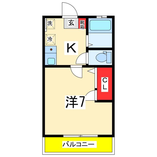 サンプレリュード(1K/2階)の間取り写真