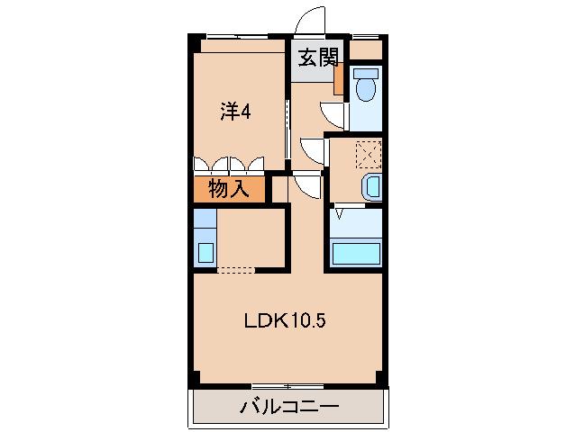 パロ・アルトB棟(1LDK/2階)の間取り写真