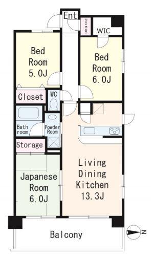 CASA DEL MARE(3LDK/2階)の間取り写真