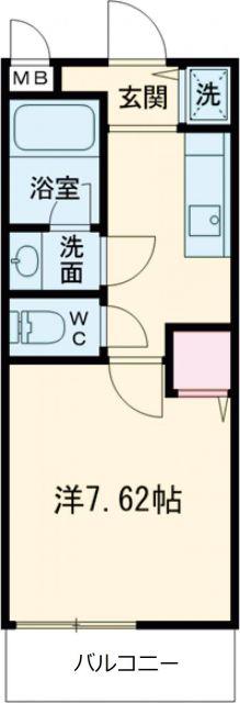クローリスメゾンI番館(1K/2階)の間取り写真