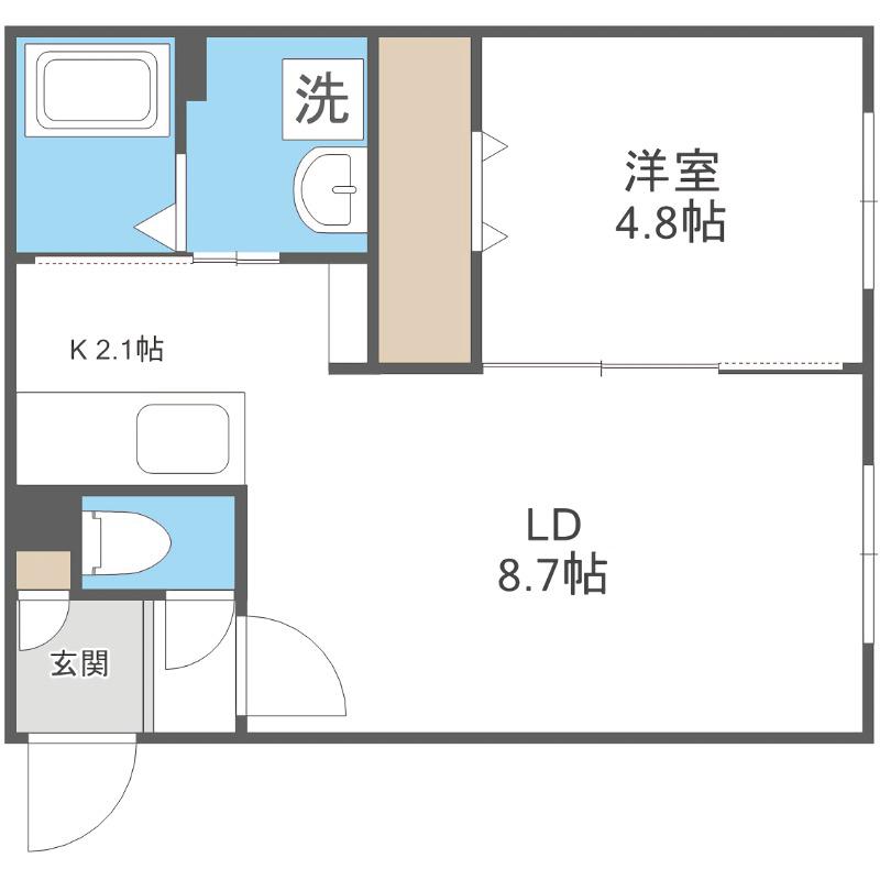 PROGRACE S19(1LDK/1階)の間取り写真