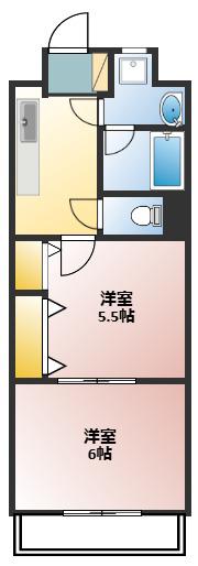 ドエリング東戸塚(2K/4階)の間取り写真