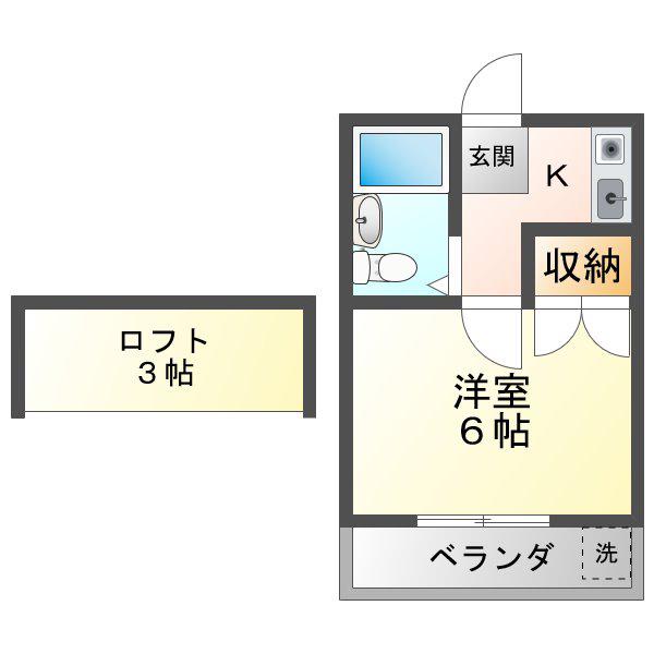 グランディア琴塚(1K/1階)の間取り写真