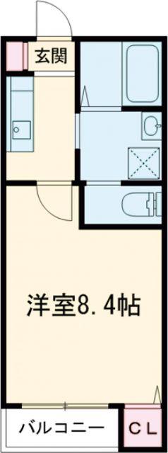ブラン荒井A棟(1K/3階)の間取り写真