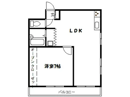 IRIS(1LDK/9階)の間取り写真